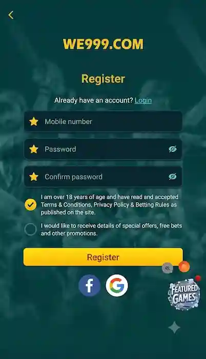 WE999 Game interface Image