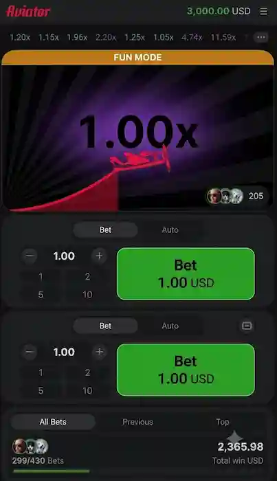 Aviator Game interface image