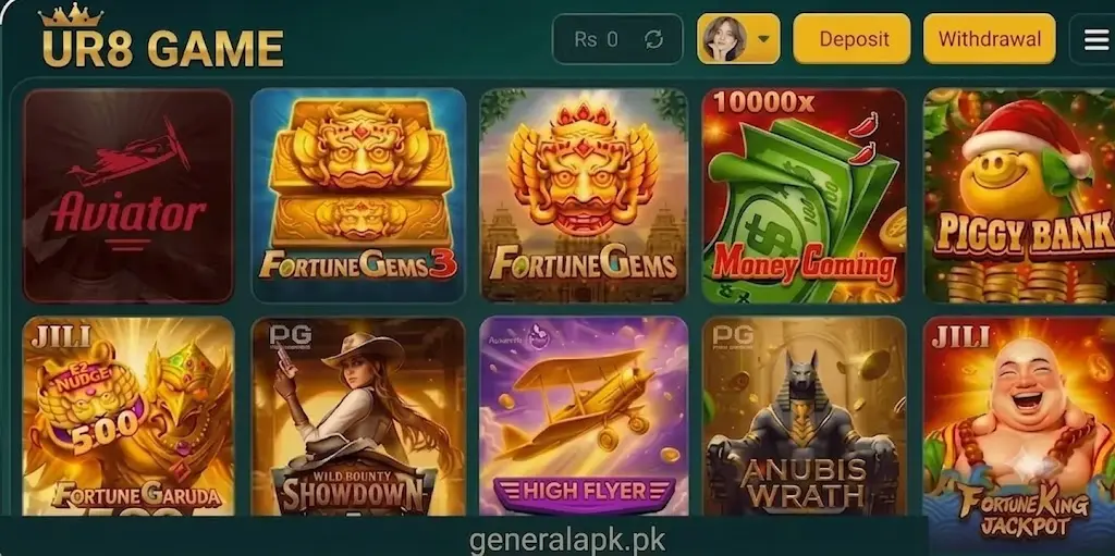 UR8 Game interface image