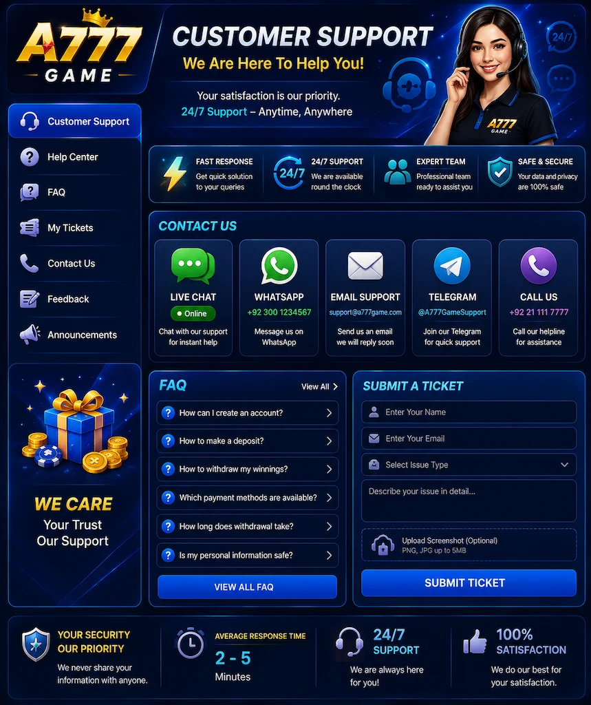 A777 Game interface image